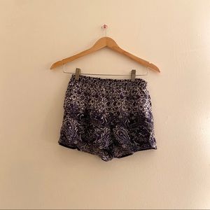 Blue and white flowy shorts